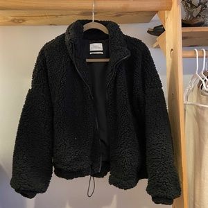 Urban Outfitters Cozy Black Fuzzy Jacket